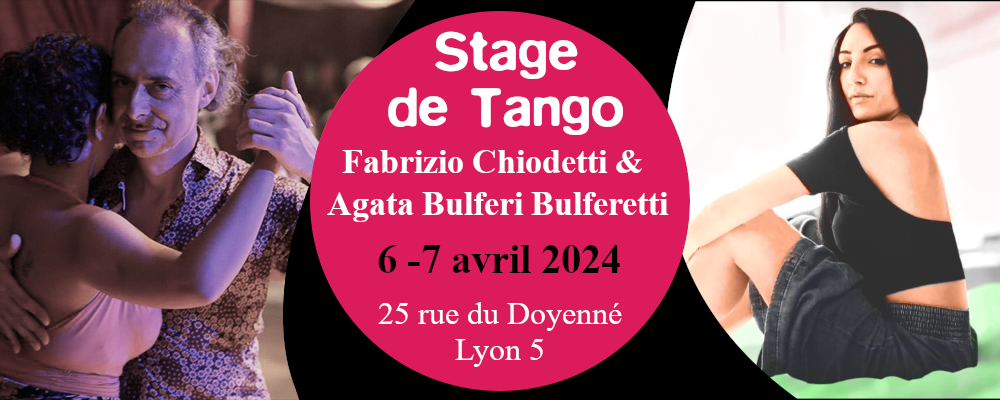 Read more about the article Stage de Tango Sam. 6 et Dim. 7 avril avec Agata Bulferi et Fabrizio Chiodetti