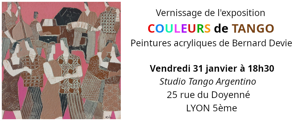 Vernissage d’exposition de peinture de Bernard Devie Ven. 31/01/25