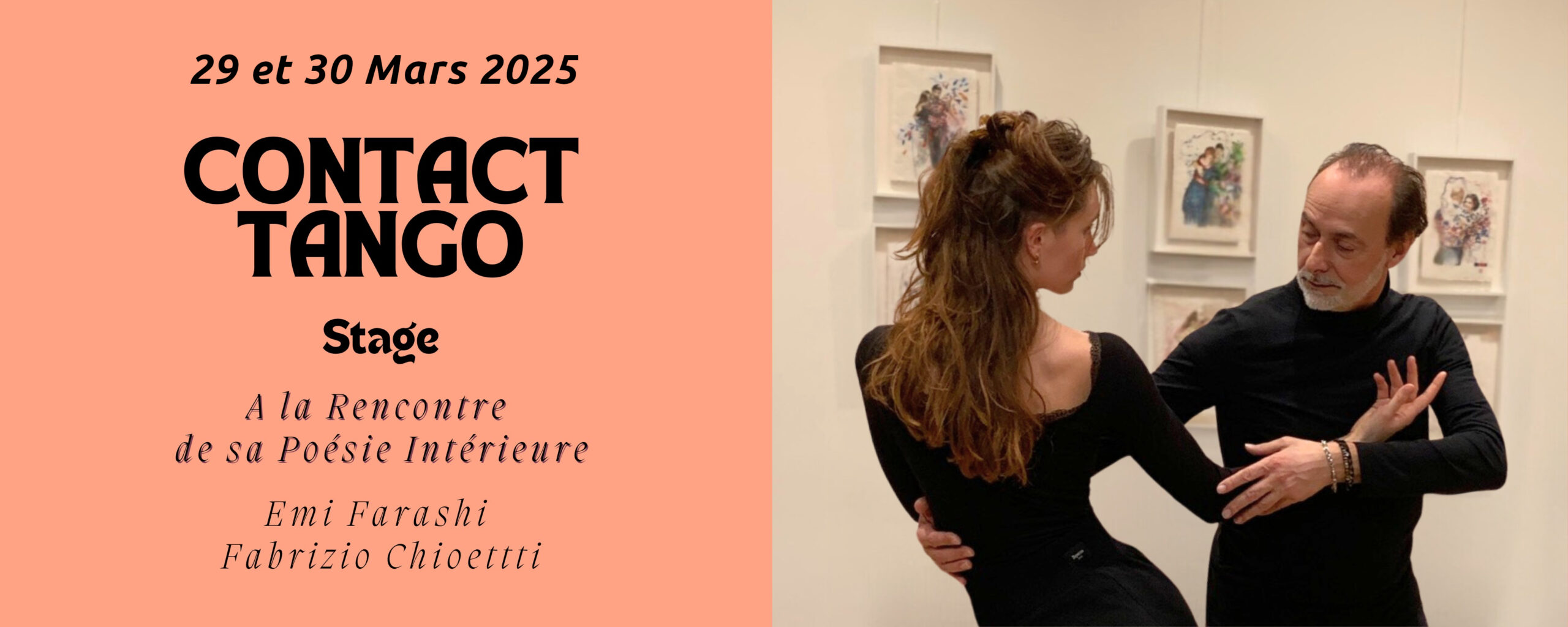 Stage de Tango-Contact « A la rencontre de sa Poésie Intérieure » 29 et 30 mars 2025