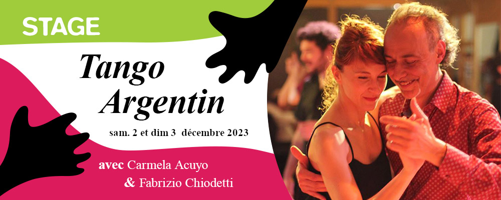 Read more about the article Stage de Tango Sam. 2 et Dim. 3 décembre avec Carmela Acuyo et Fabrizio Chiodetti